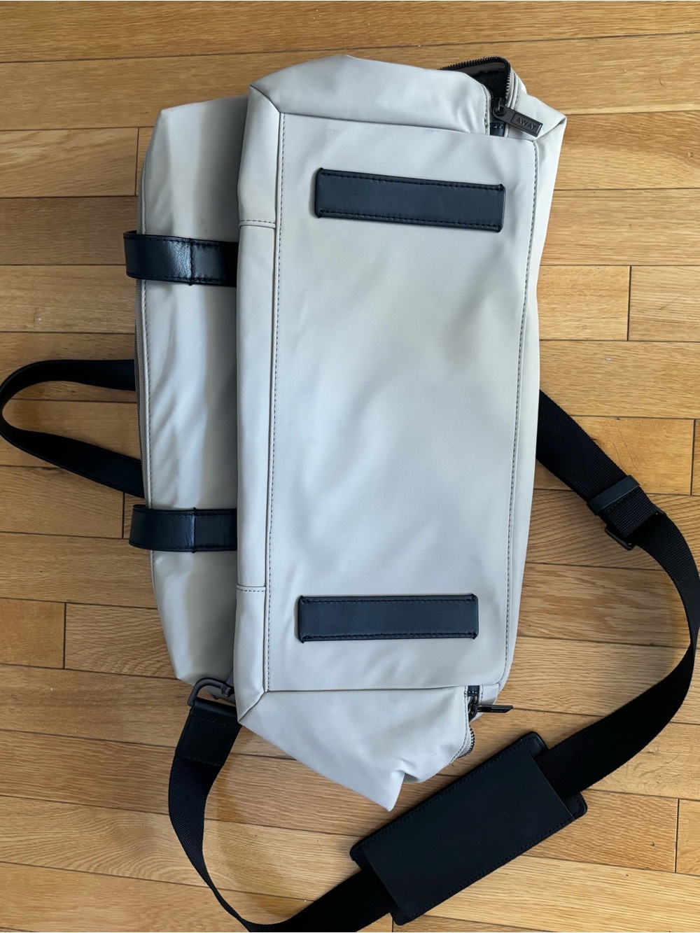 Away Cream Travel Duffel with Black Leather Handles - Picture 10 of 10